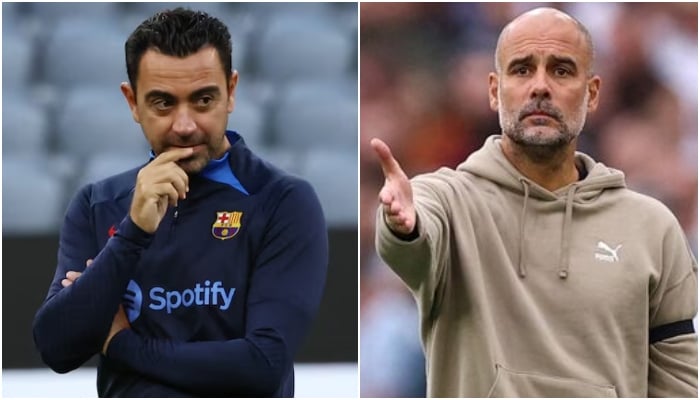(From Left) This Combination Of Images Shows Spanish Coaches Xavi Hernandez And Pep Guardiola. — Reuters/File