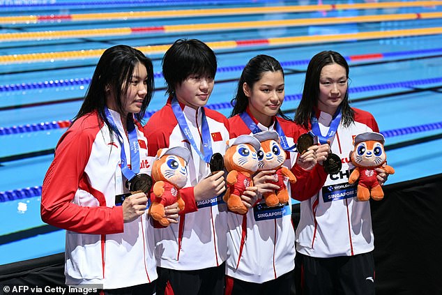 Now The 12-Year-Old Will Collect A Bronze - Despite Not Appearing In The Final - After China Came Third In The Women's 4X200M Freestyle Relay