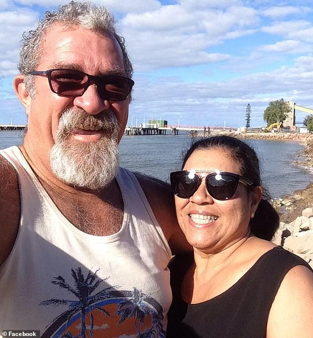 Backo (Pictured With His Wife Christabel) Believes He Was Infected Following A Swim In Freshwater Creek At Goomboora Park In Cairns - And He Has Been In Hospital Since April