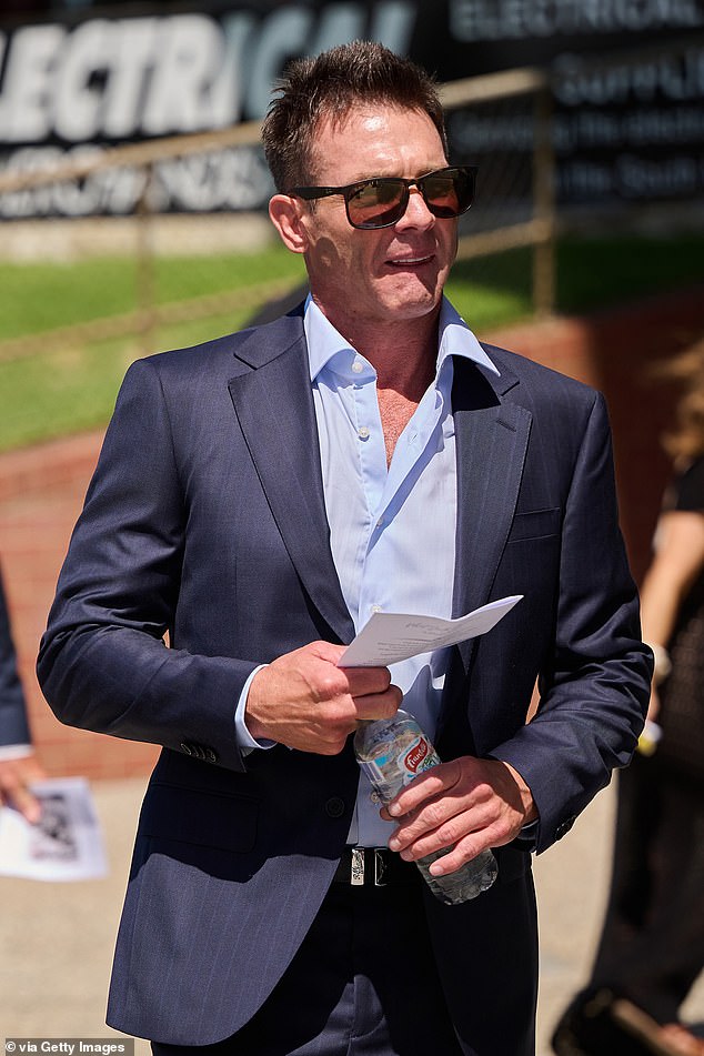 Brownlow Winner And Former Team-Mate Ben Cousins Was Among Those In Attendance At Hunter's Funeral On February 20