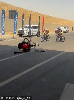 The Rider's Bike Collapsed Beneath Him Before Shattering Into Pieces