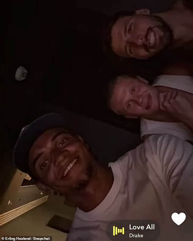 Man City Trio Manuel Akanji (Left), Erling Haaland (Centre) And Ruben Dias Also Showed Up