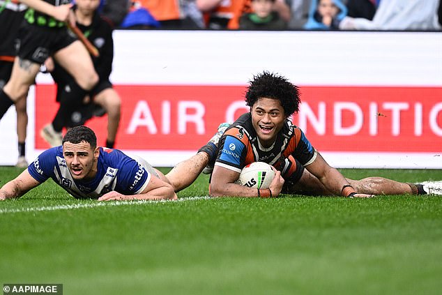 Fainu (Right) Scored The Tigers Fifth And Final Try Of The Match, But Added That The Gesture Was Just A 'Playful' Bit Of Banter