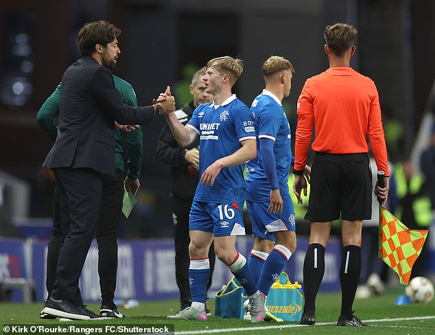 Midfielder Lyall Cameron Is Congratulated After Impressing Against Plzen At Ibrox In Midweek