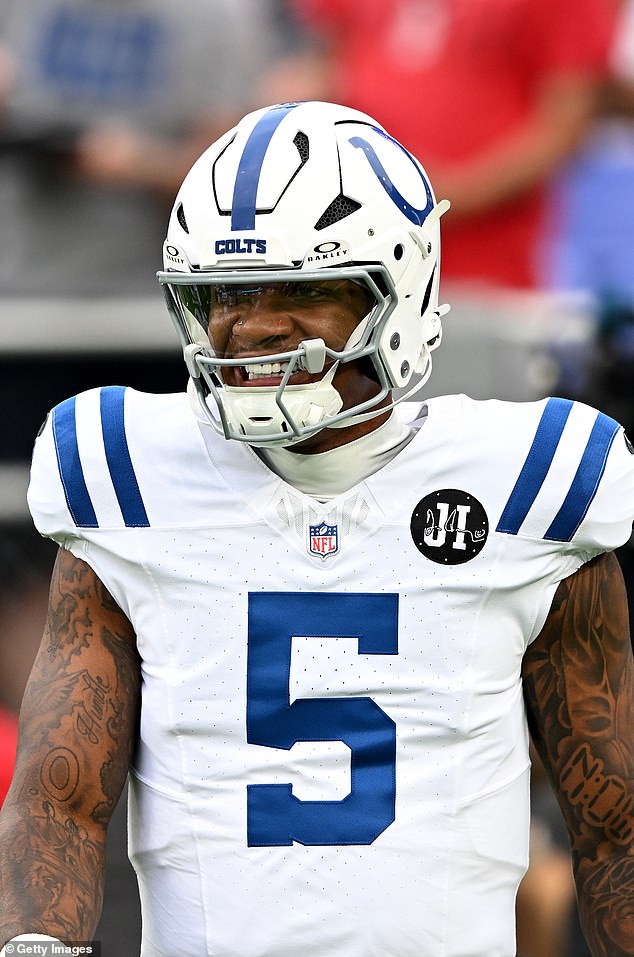 Anthony Richardson Is Seen Prior To Playing Against The Ravens On Thursday In Baltimore