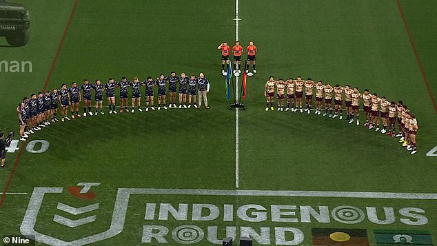 Fans Lashed Out At The Club Over The Decision, Which Came After An Indigenous Elder Slammed The Club In A Fiery Statement On Thursday (Pictured, Storm And Broncos Players)