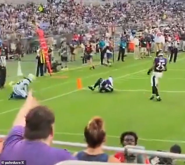 Kone's Leg Was Bent 90 Degrees To The Left After Defending A Pass Intended For The End Zone