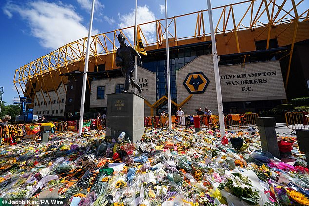 Many Floral Tributes Were Placed Outside Molineux Following The Deaths Of Jota And Andre Silva
