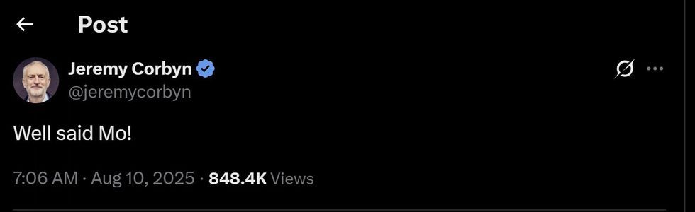 \U200Bjeremy Corbyn Responded To Mohamed Salah On X