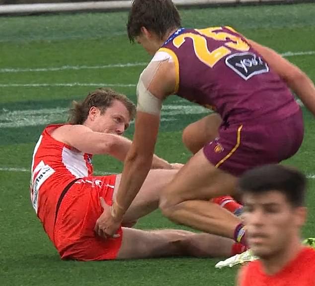 Brisbane Player Henry Smith Appeared To Make Contact With Swans Star Nick Blakey's Backside While Vision Has Also Suggested Blakey Made Inappropriate Contact As Well