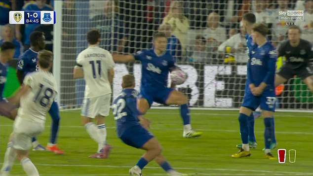 Tarkowski Was Adjudged To Have Handled As He Attempted To Block An Anton Stach Effort