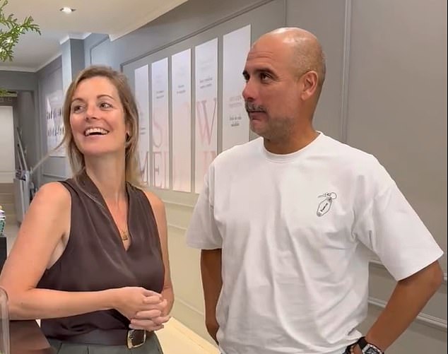 The Man City Boss Was Spotted Sporting The Peculiar New Facial Hair During A Trip To Barcelona In The Summer