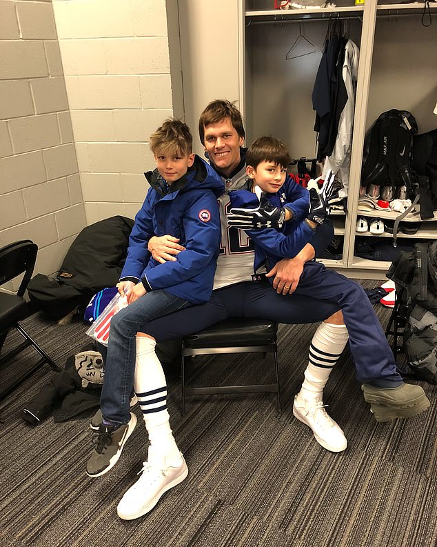 Brady showed multiple pictures of Jack (L) throughout his youth - up until present day