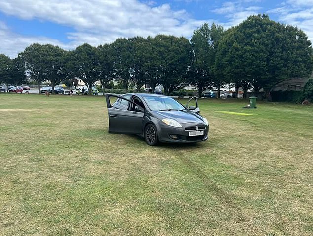 On The Day That The Group Departed, A Car Was Left On The Outfield After Its Engine Blew When They 'Were Doing Donuts', With Volunteers Left To Remove The Vehicle