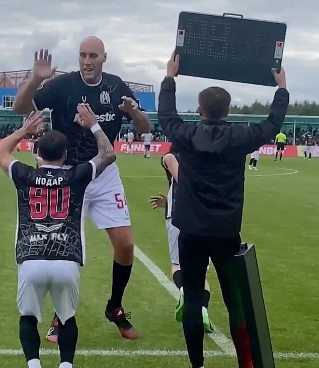 He Was Eventually Subbed Off For A Much Shorter Replacement And His Team Went On To Win 1-0