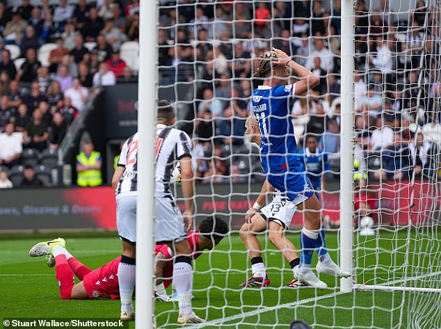 Thelo Aasgaard Reacts After St Mirren Goalkeeper Shamal George Saved His Effort