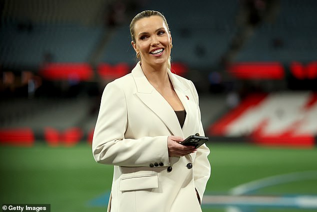 Footy Presenter Abbey Holmes (Pictured) Has Clapped Back At Online Trolls Who Criticised Her For Returning To Work Seven Weeks After Giving Birth To Her First Baby