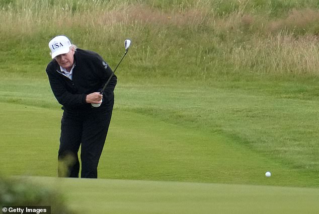 In Late July, Video Of The President 'Cheating' At Golf In Scotland Went Viral On Social Media