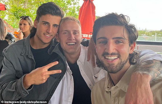 Stephenson (Pictured With Collingwood Stars Nick And Josh Daicos) Was Banned For 10 Games In 2019 After It Emerged He Bet Same–Game Multis On Three Magpies Matches He Played In
