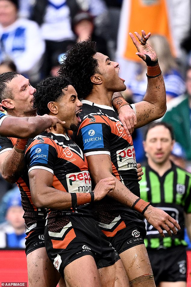 Footy Star Samuela Fainu (Right) Has Insisted His 'Khod' Gesture To Bulldogs Fans Was Never Meant To Cause Harm
