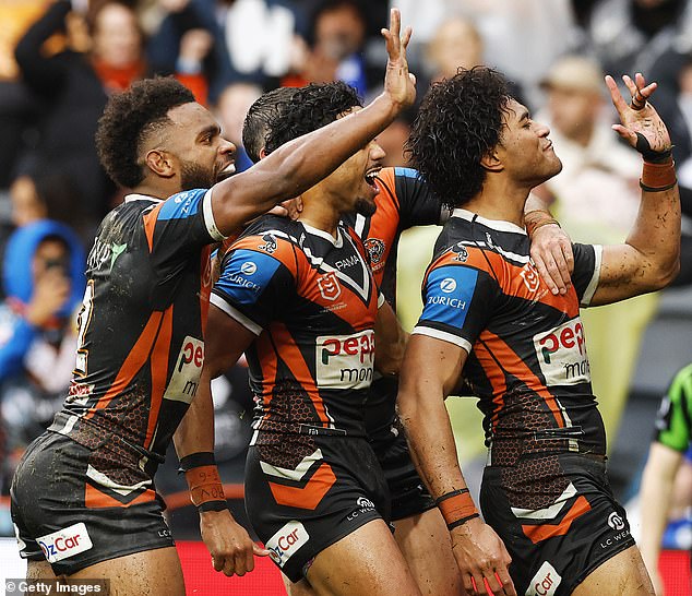 Naden's Teammates At The Tigers - Samuela Fainu, Sunia Turuva And Latu Fainu - All Made The Khod Gesture Towards Canterbury Supporters At Commbank Stadium, But The Trio (Pictured) Have Escaped Sanction From The Nrl