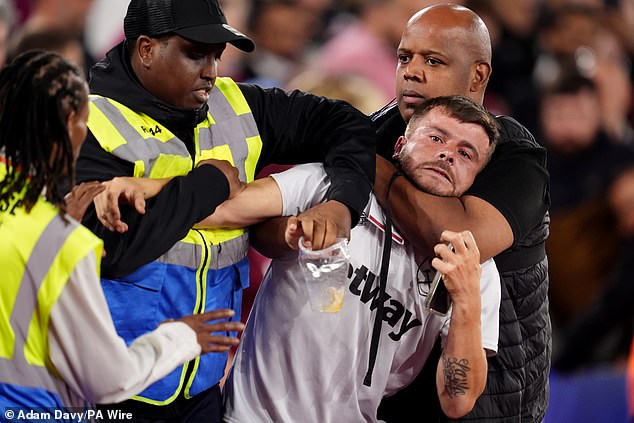 One West Ham Fan Was Restrained And Escorted Out Of The Stadium As Tempers Boiled Over