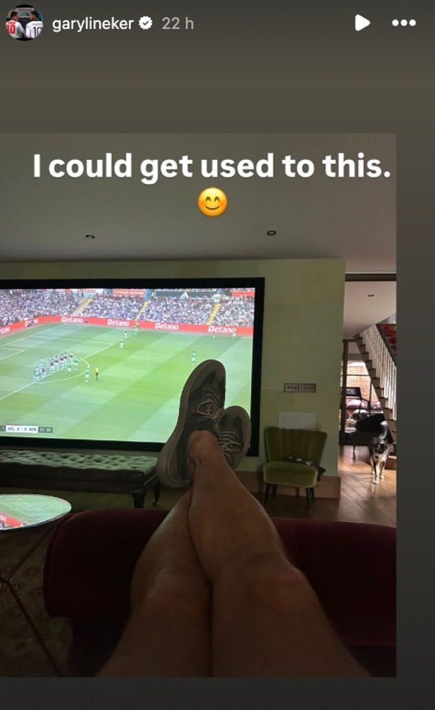 Lineker Shared Photos Of Himself Watching The Show On Saturday Night From The Sofa