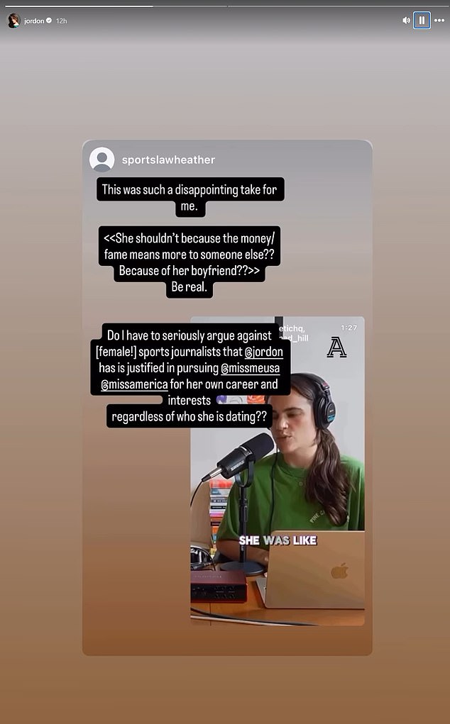Hudson Re-Shared This Instagram Story Written By Another Instagram User, Who Tagged Her