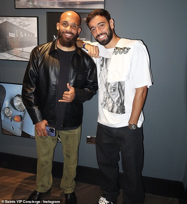 New Man United Signing Bryan Mbuemo And Club Captain Bruno Fernandes Were Present