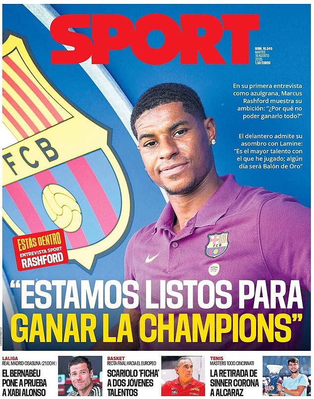 Marcus Rashford Has Revealed He Left Manchester United 'To Be Happy' In A Front Interview With A Spanish Newspaper (Above) Just Weeks After Completing His Summer Move To Barcelona