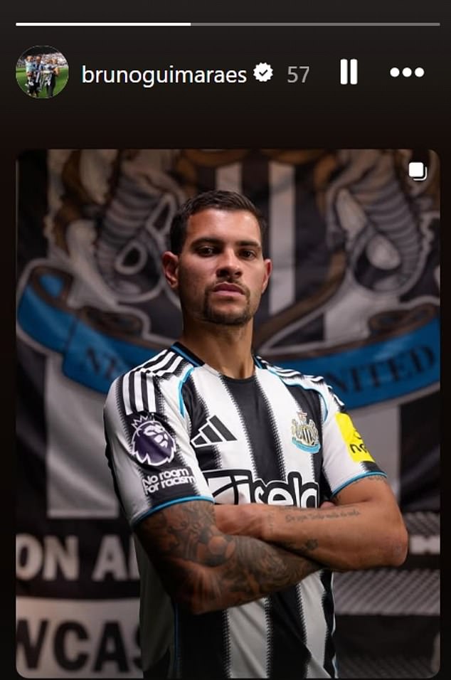 Bruno Guimaraes Posted This Image Just Five Minutes After Alexander Isak's Statement