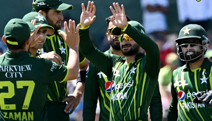 Pakistani Players Are Celebrating Victory In A T20I Match Against New Zealand In Christchurch, New Zealand, On January 21, 2024. — Facebook/Pakistan Cricket Team