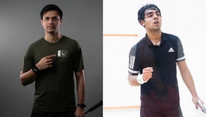 From Left: Pakistans Squash Players Asim Khan And Ashab Irfan Are Seen In This Collage. — Instagram/@Asimkhansquash/@Ashab.irfan