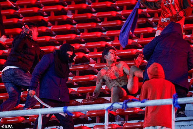 A South American Football Match Was Abandoned After Violent Clashes Between Fans Of Independiente And Universidad De Chile, That Saw 300 Arrested And 10 Injured