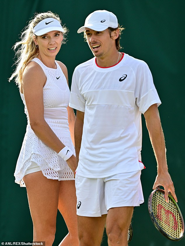 Aussie Alex De Minaur's Romantic Request Was Denied By Tournament Organisers At The Us Open (Pictured, With Fiancée Katie Boulter)