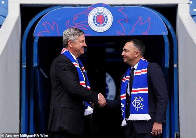 Andrew Cavenagh And Paarag Marathe Of The 49Ers Enterprises On Their Unveiling At Ibrox