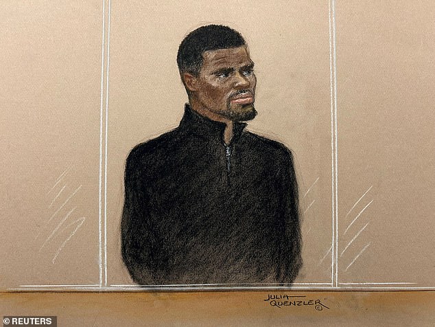 A Court Drawing Of Partey, Who Faces Multiple Rape Charges In The Uk Stemming From His Time At Arsenal