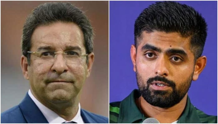 This Collage Of Pictures Shows Former Pakistan Skipper And Legendary Fast Bowler Wasim Akram And Babar Azam. — Reuters/ X/@Therealpcb