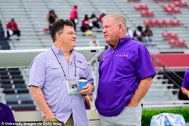 Lsu Ad Scott Woodward (L) Paid The Second-Largest Buyout Ever To Fire Coach Brian Kelly (R)
