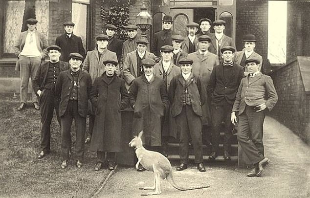 The Australia Side With Kangaroo Mascot In 1908, Before A Tour That Took In A Game At Goodison