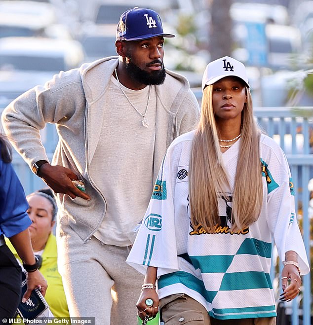 Lebron And Savannah James Arrive At Dodger Stadium For Game 4 Of The World Series Tuesday