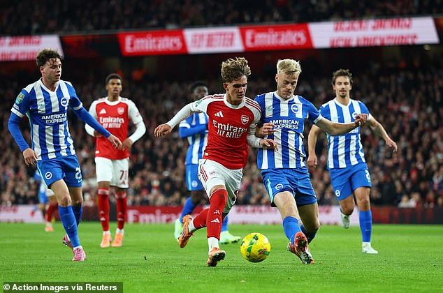 Max Dowman In Action Against Brighton In The Carabao Cup On Wednesday Night
