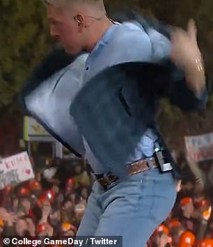 The Espn Personality Clambered Onto The Desk And Began Ripping Off His Clothes