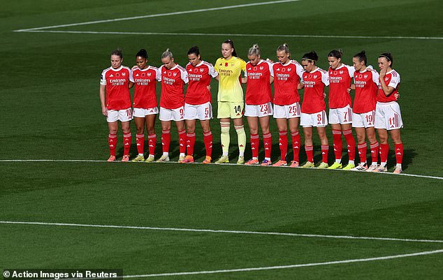Mccabe, Right, Did Join Her Arsenal Team-Mates To Observe A Remembrance Day Minutes' Silence