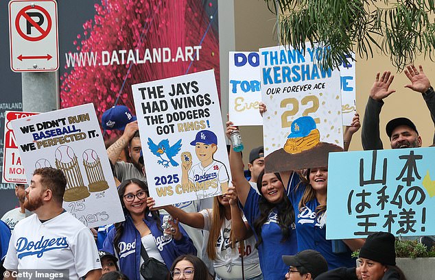 Some Of Their Signs Poked Fun At The Blue Jays, Who Missed Out On A First Title For 32 Years