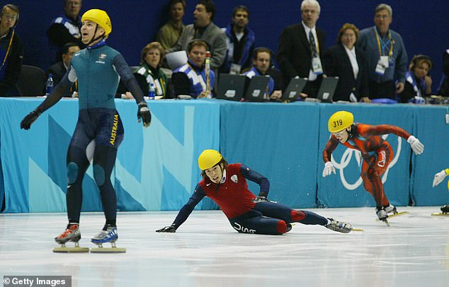 Bradbury Won His Heat Because The Other Skaters Collided And Fell, And It Happened Again In The Final