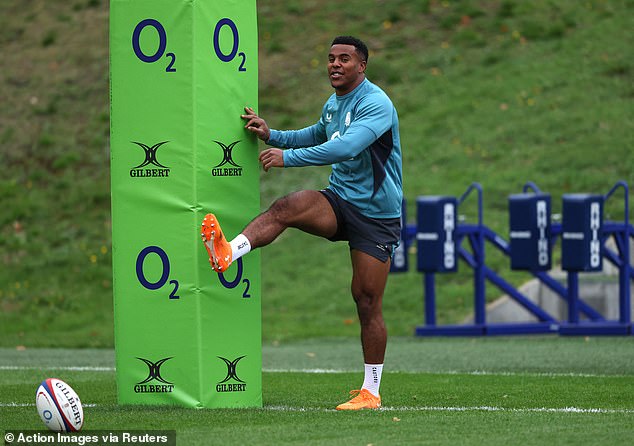 Feyi-Waboso Pictured In England Training On Tuesday Ahead Of Saturday's Game With Fiji