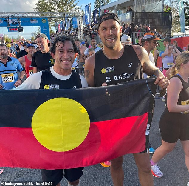 Footy Legends Franklin And Johnathan Thurston (Pictured Left And Right At The Gold Coast Half Marathon) Qualified To Run The New York Marathon Earlier This Year
