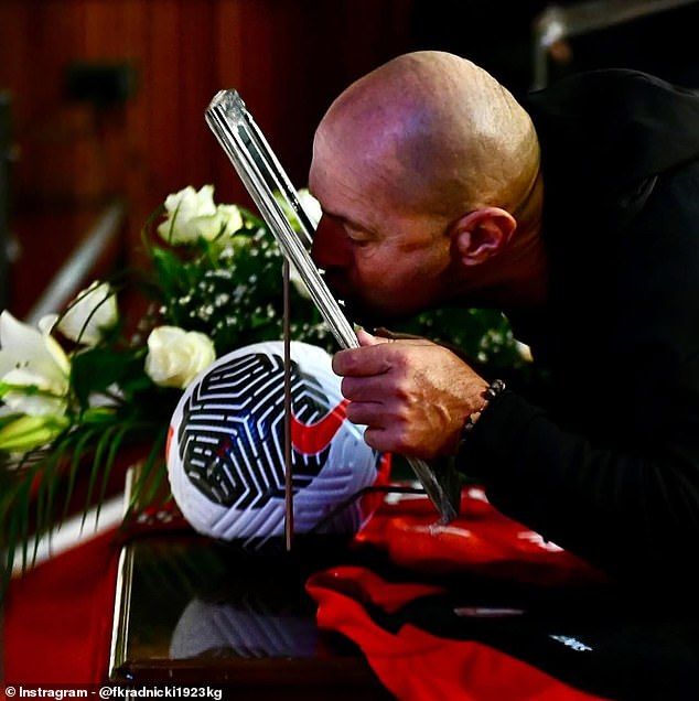 One Attendee Was Seen Kissing A Photo Of Zizovic Which Had Been Displayed In His Honour