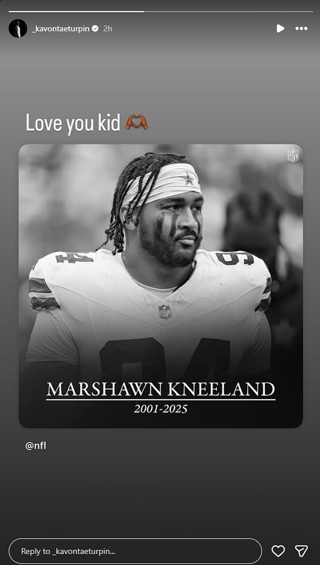 Cowboys Wide Receiver Kavontae Turpin Also Wrote An Emotional Tribute To The 24-Year-Old